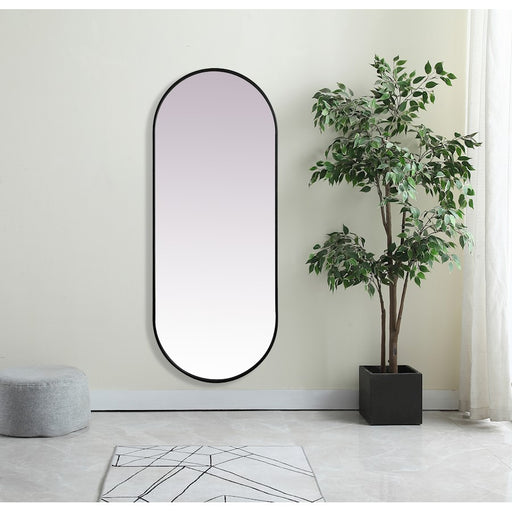 Elegant Decor Asha Metal Frame Oval Mirror 24X60", Black
