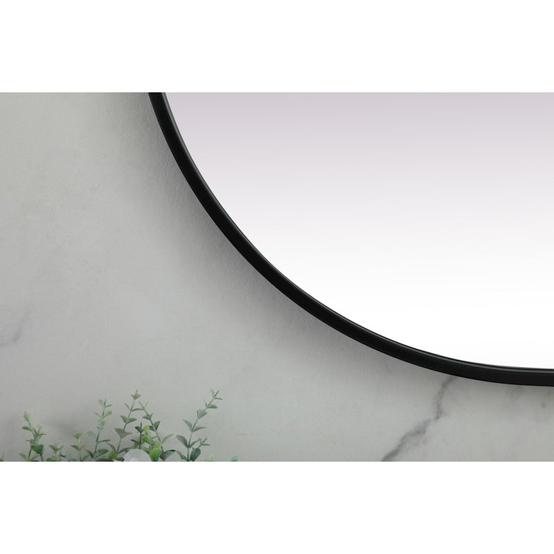 Elegant Decor Asha Metal Frame Oval Mirror 24X60", Black