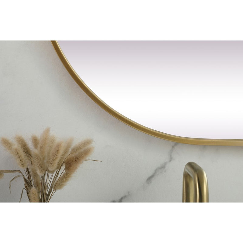 Elegant Decor Asha Metal Frame Oval Mirror 24X60", Brass