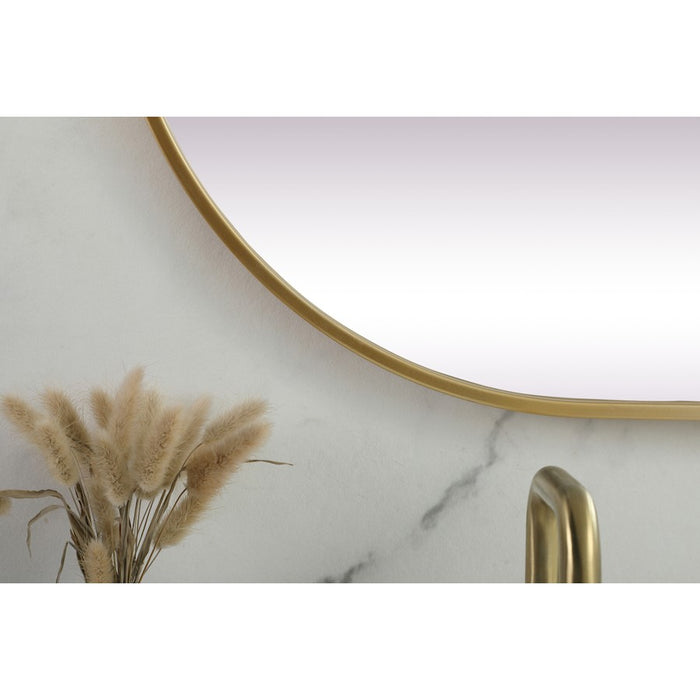 Elegant Decor Asha Metal Frame Oval Mirror 24X60", Brass