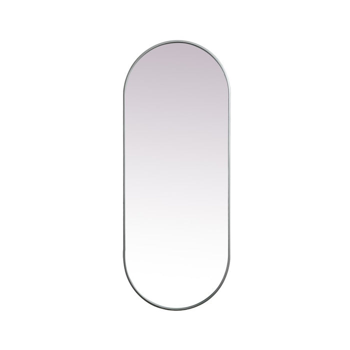 Elegant Decor Asha Metal Frame Oval Mirror 24X60", Silver