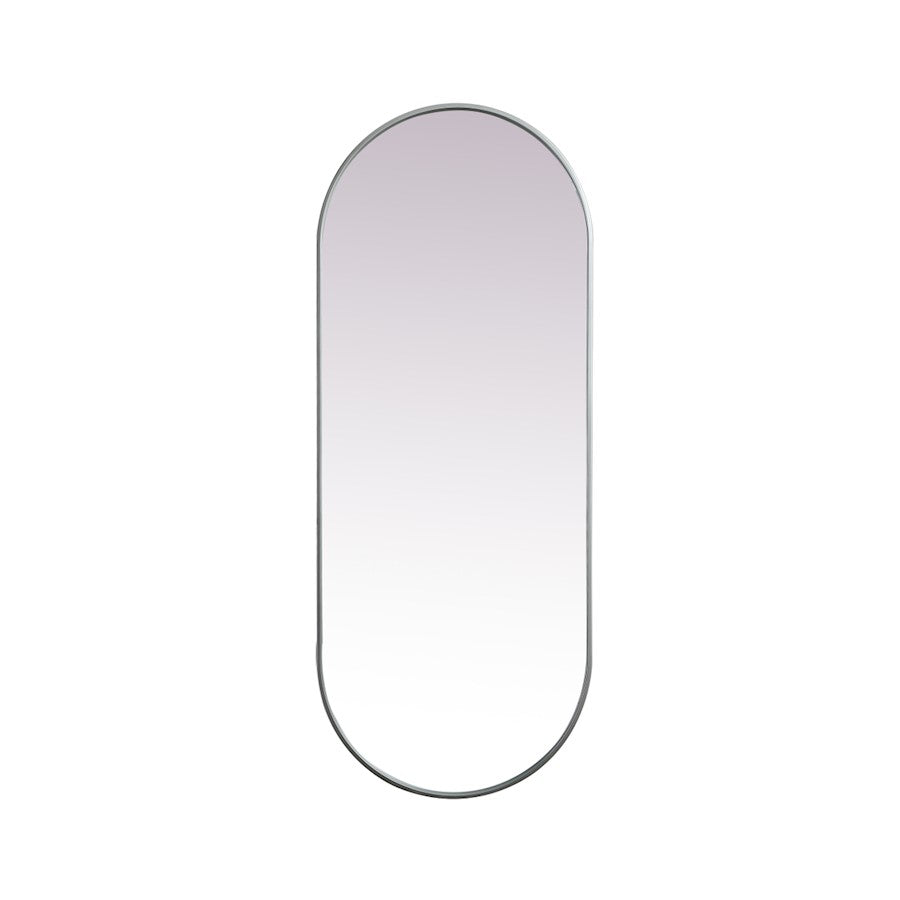 Elegant Decor Asha Metal Frame Oval Mirror 24X60", Silver