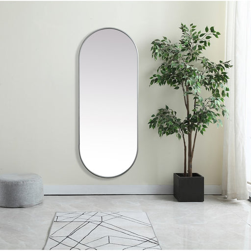Elegant Decor Asha Metal Frame Oval Mirror 24X60", Silver