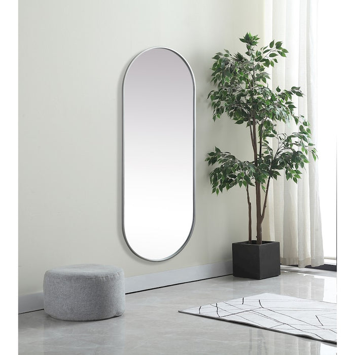 Elegant Decor Asha Metal Frame Oval Mirror 24X60", Silver