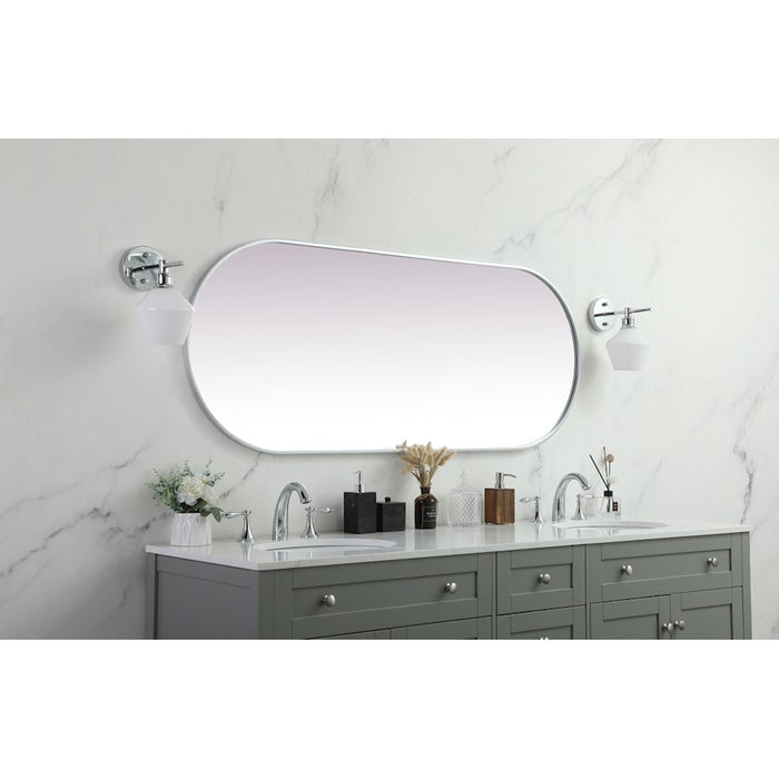 Elegant Decor Asha Metal Frame Oval Mirror 24X60", Silver