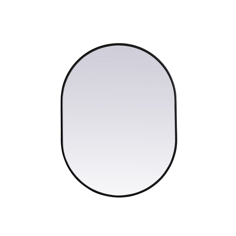 Elegant Decor Asha Metal Frame Oval Mirror 27X36", Black