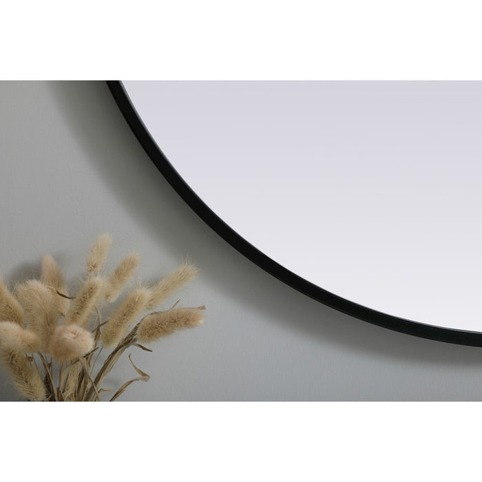 Elegant Decor Asha Metal Frame Oval Mirror 27X36", Black