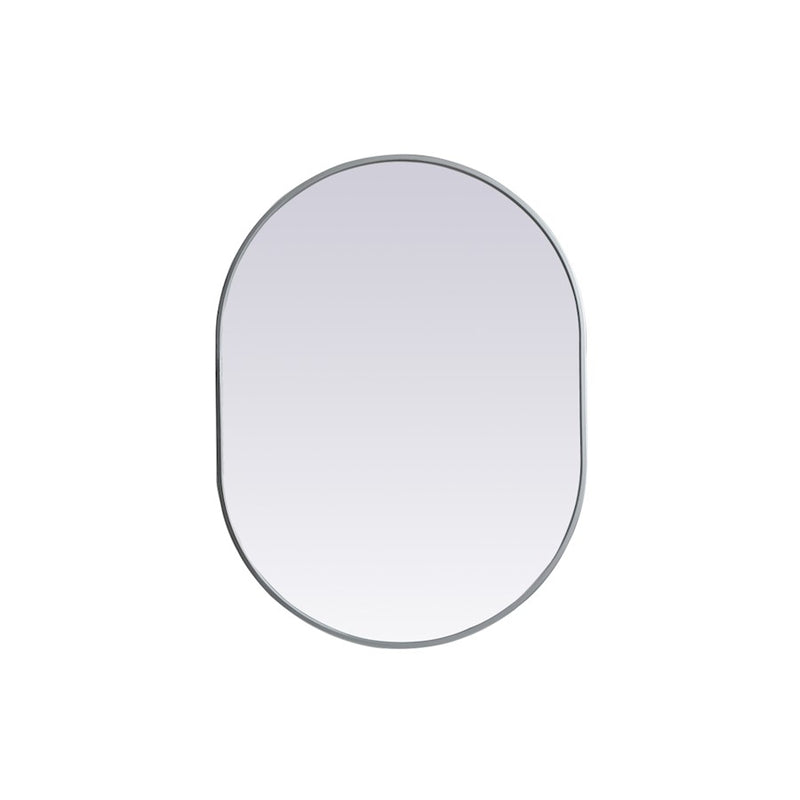 Elegant Decor Asha Metal Frame Oval Mirror 27X36", Silver