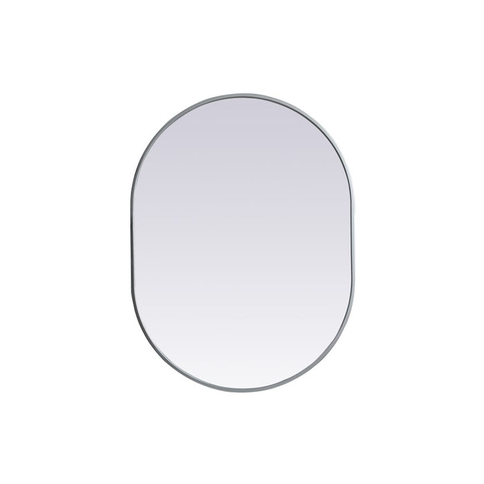 Elegant Decor Asha Metal Frame Oval Mirror 27X36", Silver