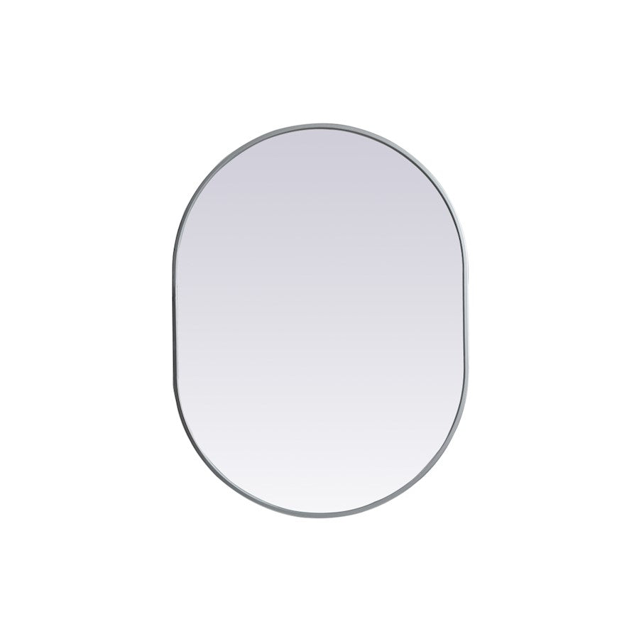 Elegant Decor Asha Metal Frame Oval Mirror 27X36", Silver