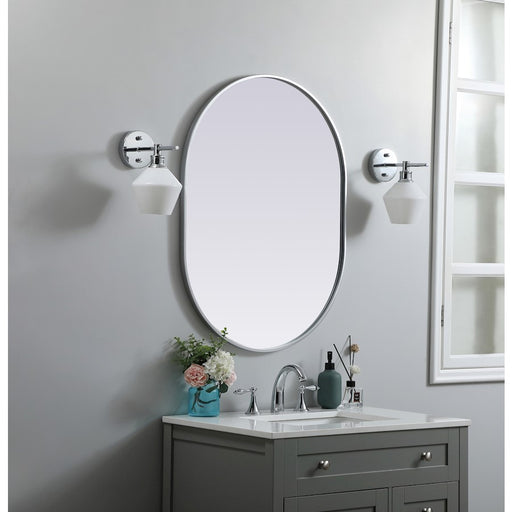 Elegant Decor Asha Metal Frame Oval Mirror 27X36", Silver