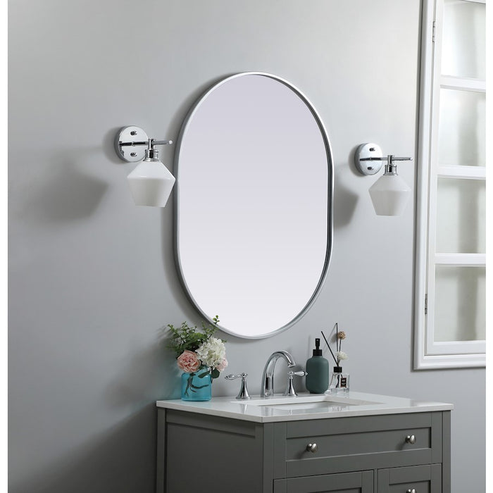 Elegant Decor Asha Metal Frame Oval Mirror 27X36", Silver