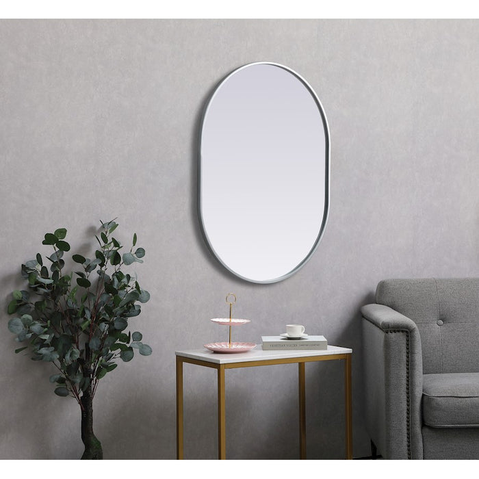 Elegant Decor Asha Metal Frame Oval Mirror 27X36", Silver