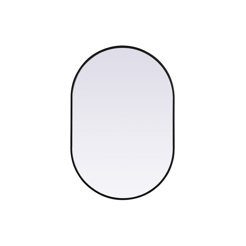 Elegant Decor Asha Metal Frame Oval Mirror 27X40", Black