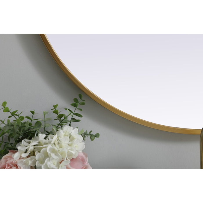 Elegant Decor Asha Metal Frame Oval Mirror 27X40", Brass