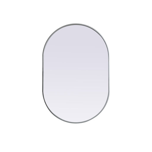 Elegant Decor Asha Metal Frame Oval Mirror 27X40", Silver - MR2A2740SIL