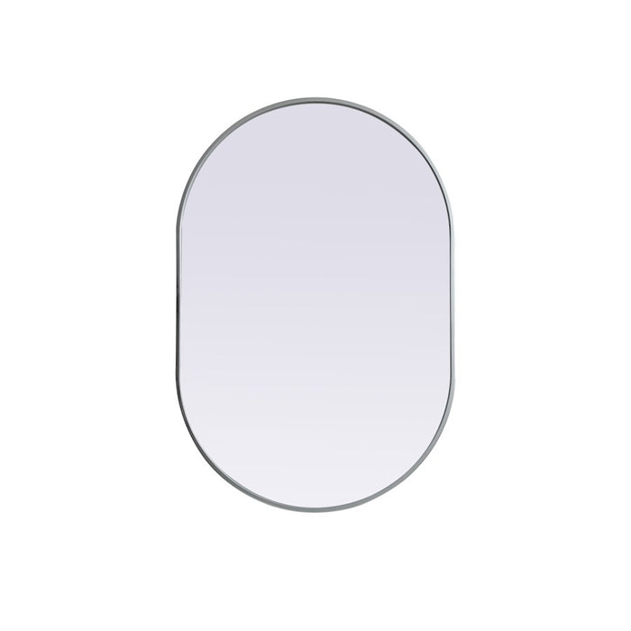 Elegant Decor Asha Metal Frame Oval Mirror 27X40", Silver