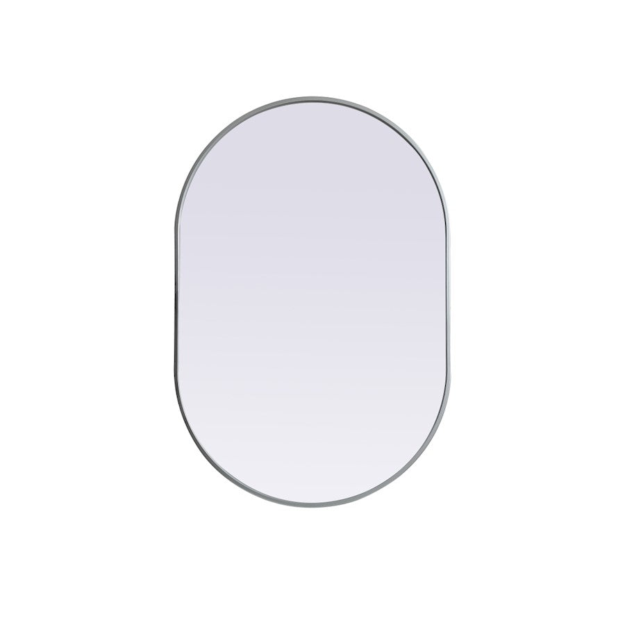 Elegant Decor Asha Metal Frame Oval Mirror 27X40", Silver