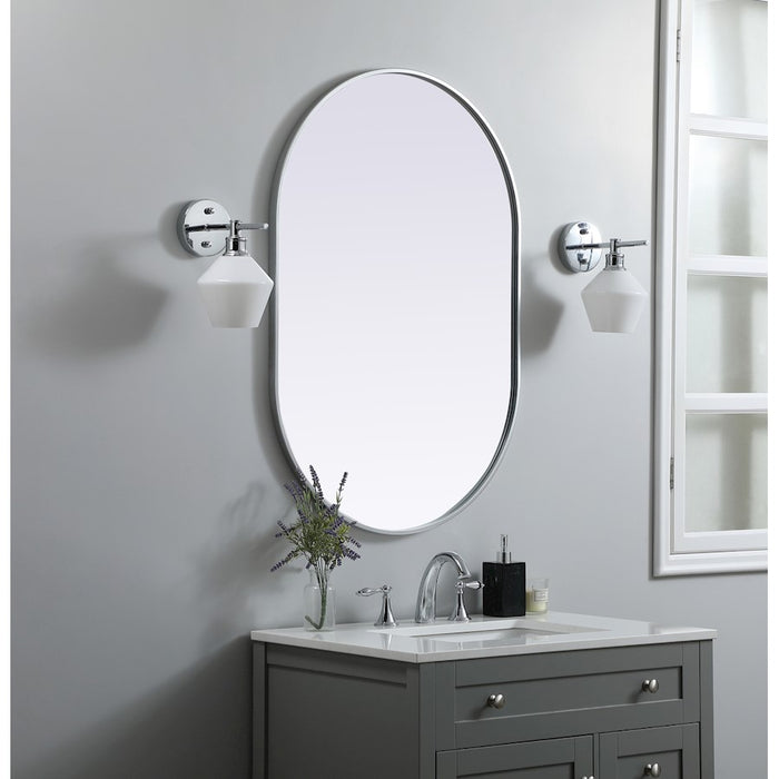 Elegant Decor Asha Metal Frame Oval Mirror 27X40", Silver