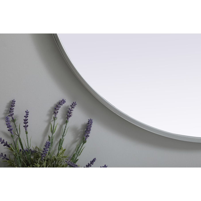 Elegant Decor Asha Metal Frame Oval Mirror 27X40", Silver