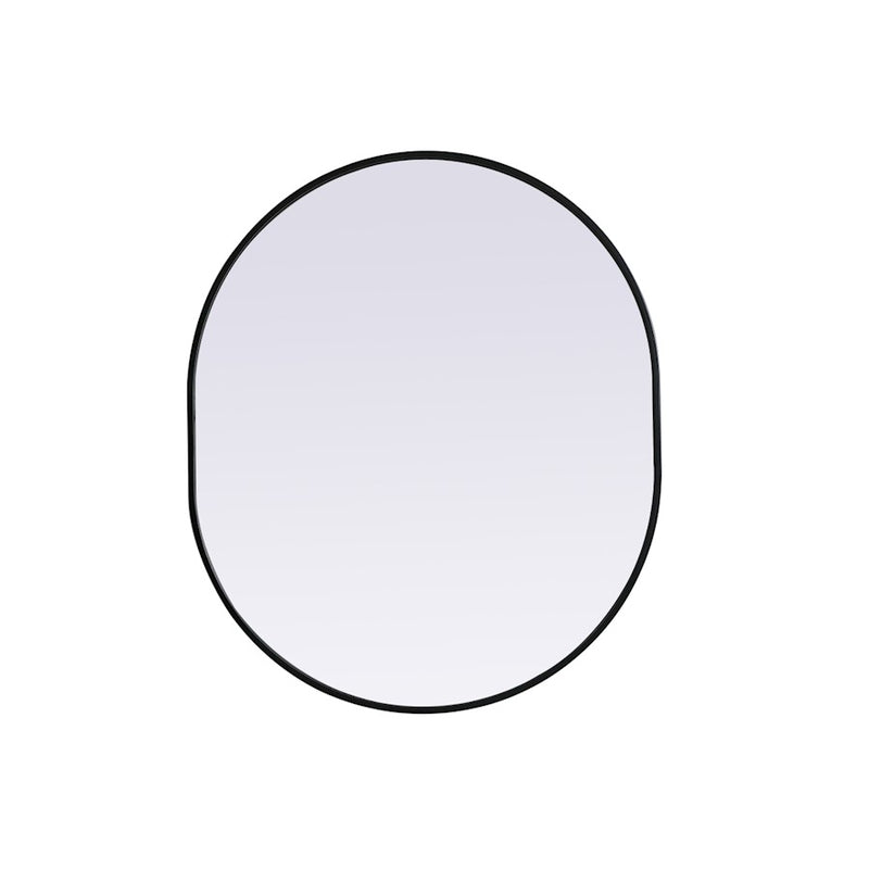 Elegant Decor Asha Metal Frame Oval Mirror 30X36", Black