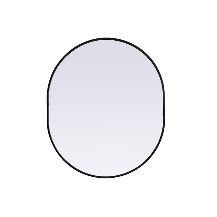 Elegant Decor Asha Metal Frame Oval Mirror 30X36", Black
