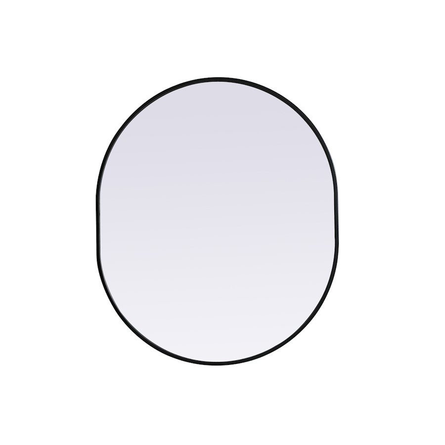 Elegant Decor Asha Metal Frame Oval Mirror 30X36", Black