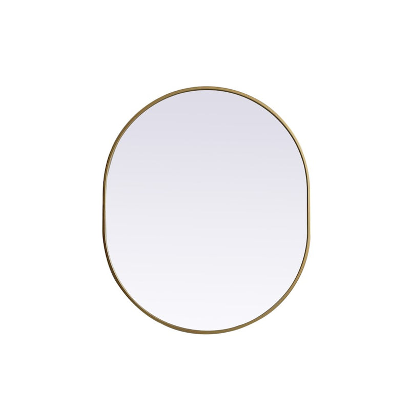 Elegant Decor Asha Metal Frame Oval Mirror 30X36", Brass
