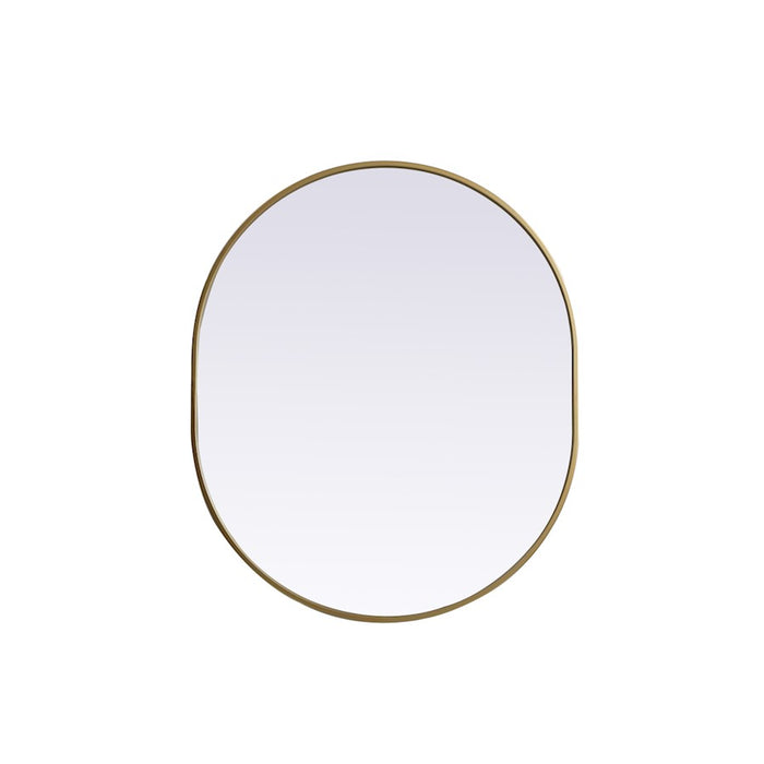Elegant Decor Asha Metal Frame Oval Mirror 30X36", Brass