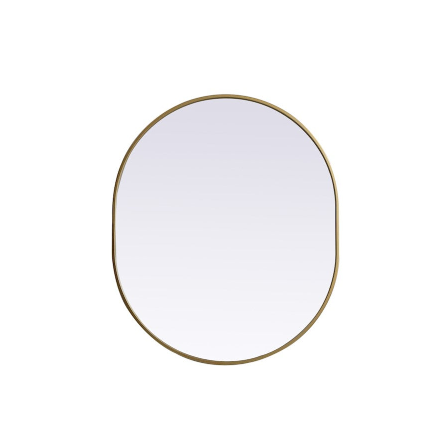 Elegant Decor Asha Metal Frame Oval Mirror 30X36", Brass