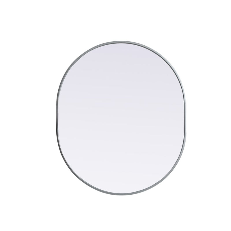 Elegant Decor Asha Metal Frame Oval Mirror 30X36", Silver