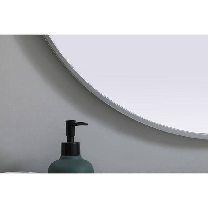 Elegant Decor Asha Metal Frame Oval Mirror 30X36", Silver