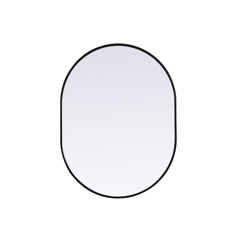 Elegant Decor Asha Metal Frame Oval Mirror 30X40", Black