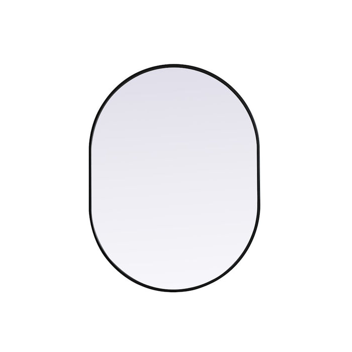 Elegant Decor Asha Metal Frame Oval Mirror 30X40", Black