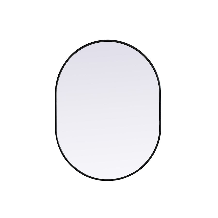 Elegant Decor Asha Metal Frame Oval Mirror 30X40", Black