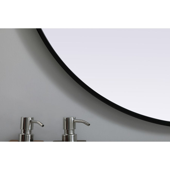 Elegant Decor Asha Metal Frame Oval Mirror 30X40", Black