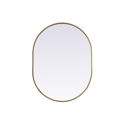 Elegant Decor Asha Metal Frame Oval Mirror 30X40", Brass - MR2A3040BRS