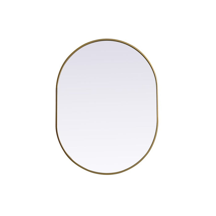 Elegant Decor Asha Metal Frame Oval Mirror 30X40", Brass
