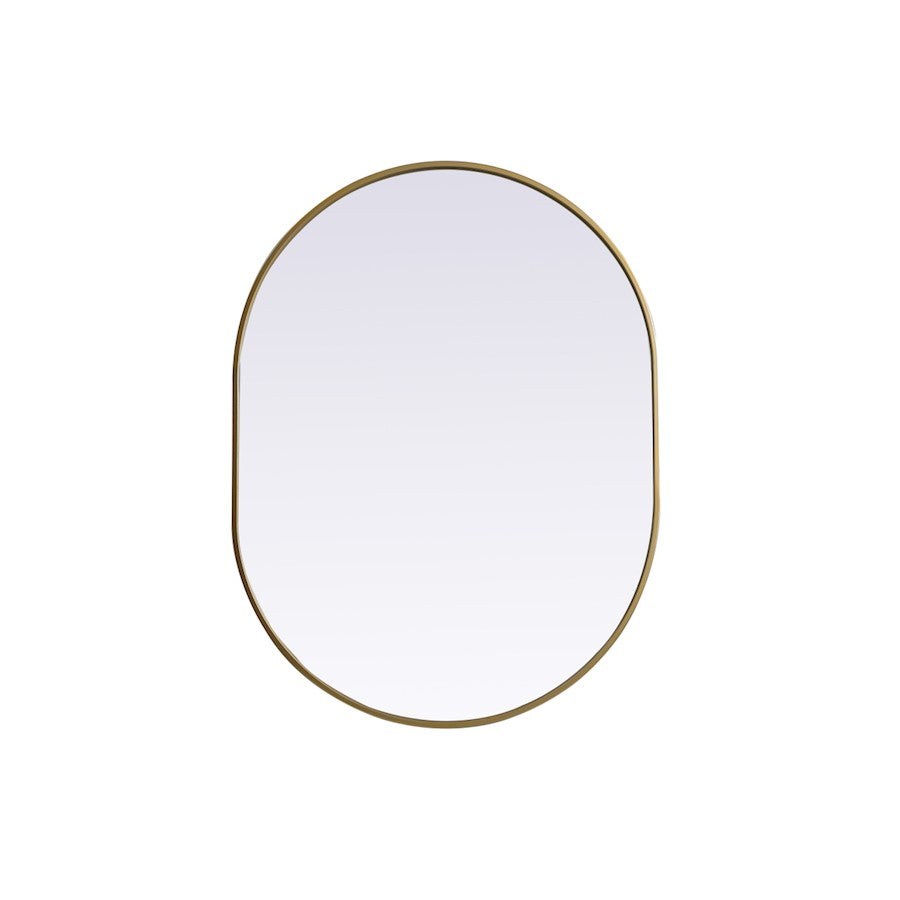 Elegant Decor Asha Metal Frame Oval Mirror 30X40", Brass