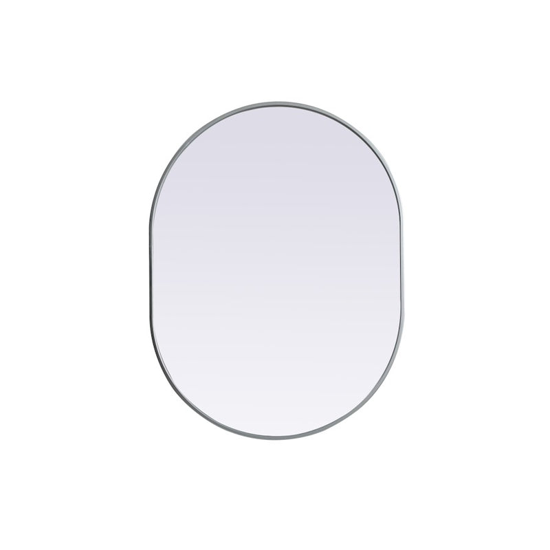 Elegant Decor Asha Metal Frame Oval Mirror 30X40", Silver