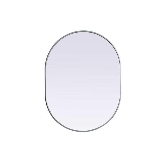 Elegant Decor Asha Metal Frame Oval Mirror 30X40", Silver
