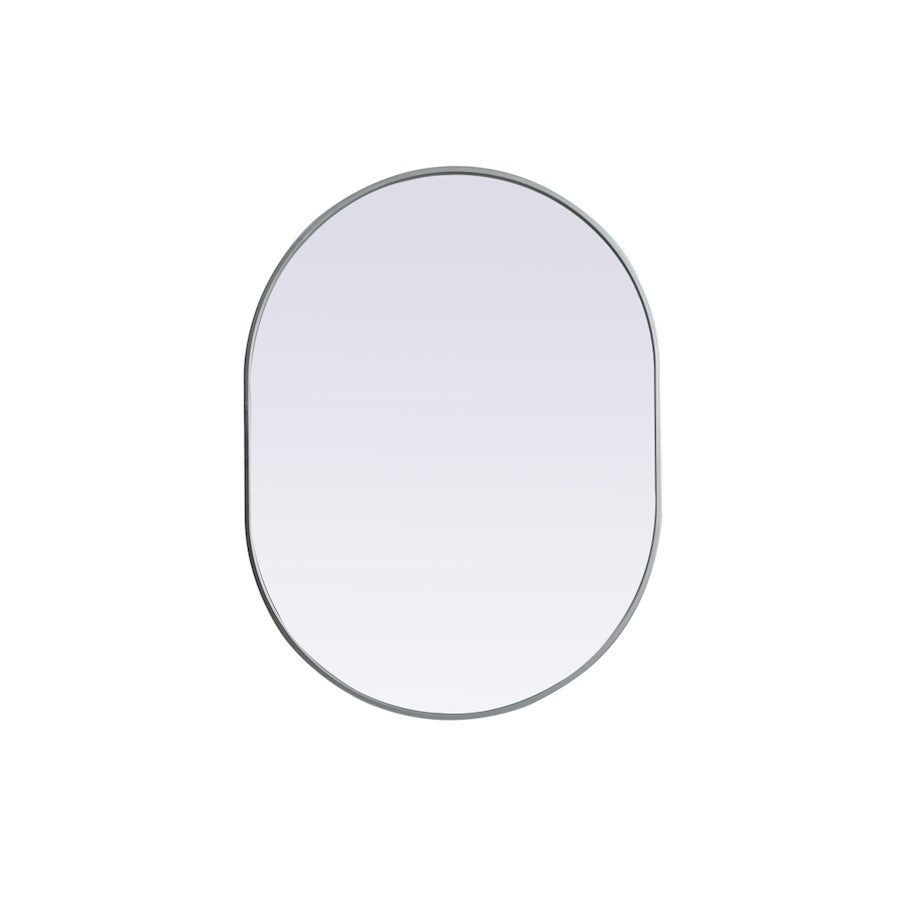 Elegant Decor Asha Metal Frame Oval Mirror 30X40", Silver