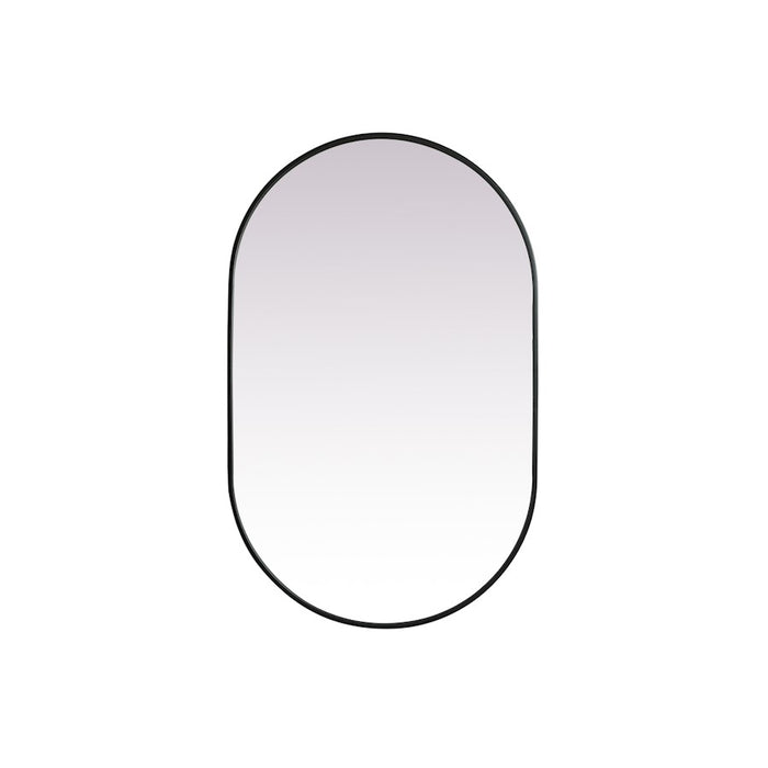 Elegant Decor Asha Metal Frame Oval Mirror 30X48", Black