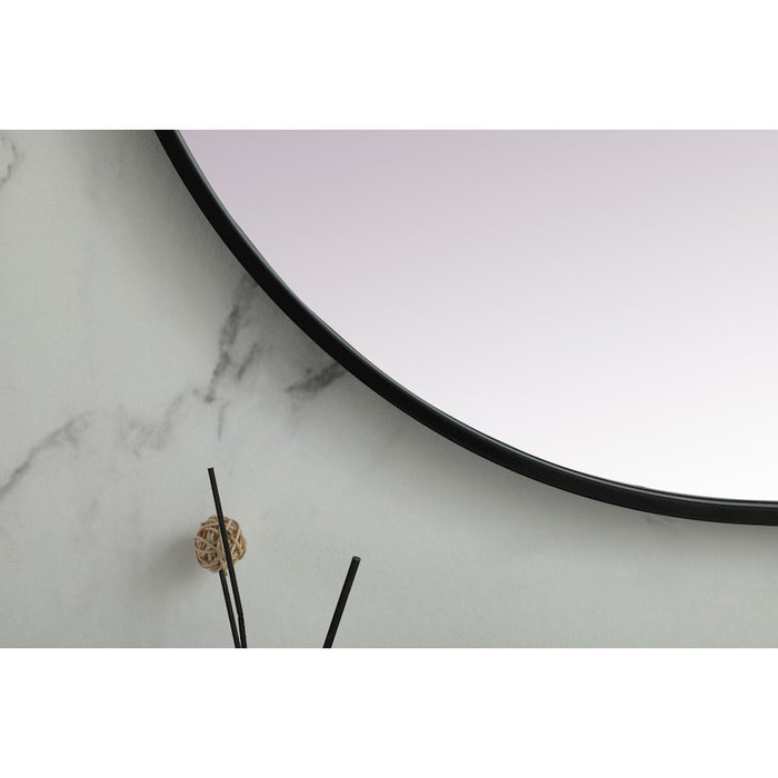 Elegant Decor Asha Metal Frame Oval Mirror 30X48", Black