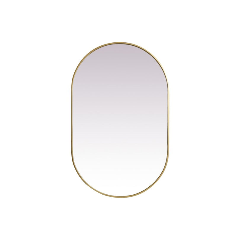 Elegant Decor Asha Metal Frame Oval Mirror 30X48", Brass