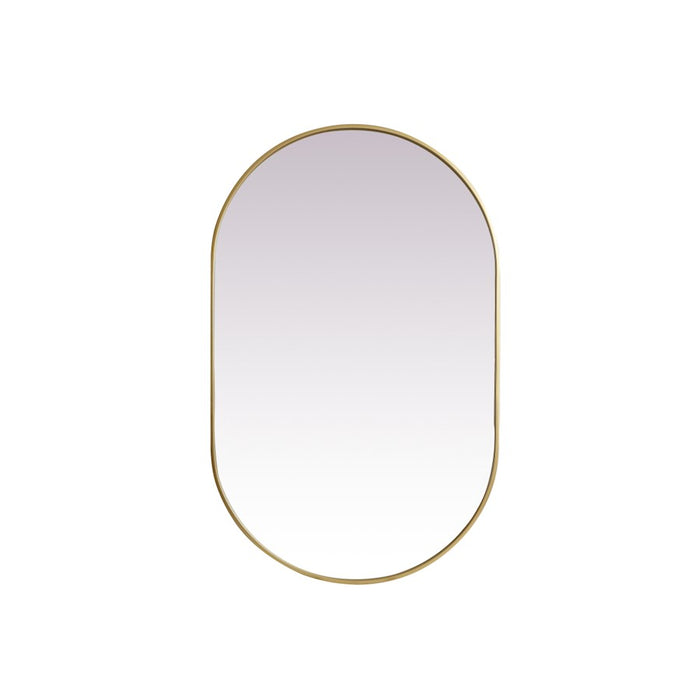 Elegant Decor Asha Metal Frame Oval Mirror 30X48", Brass - MR2A3048BRS