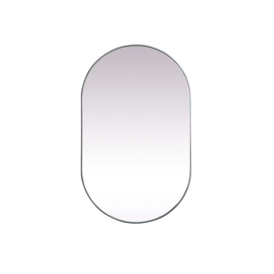 Elegant Decor Asha Metal Frame Oval Mirror 30X48", Silver