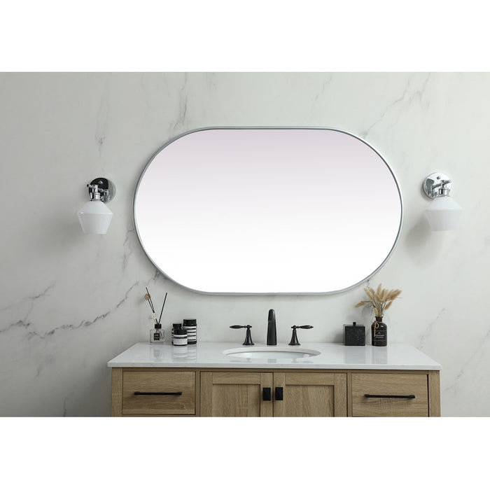 Elegant Decor Asha Metal Frame Oval Mirror 30X48", Silver