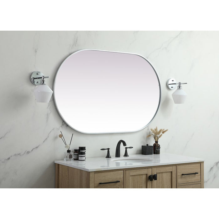 Elegant Decor Asha Metal Frame Oval Mirror 30X48", Silver