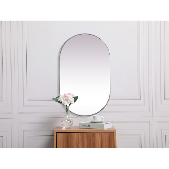 Elegant Decor Asha Metal Frame Oval Mirror 30X48", Silver